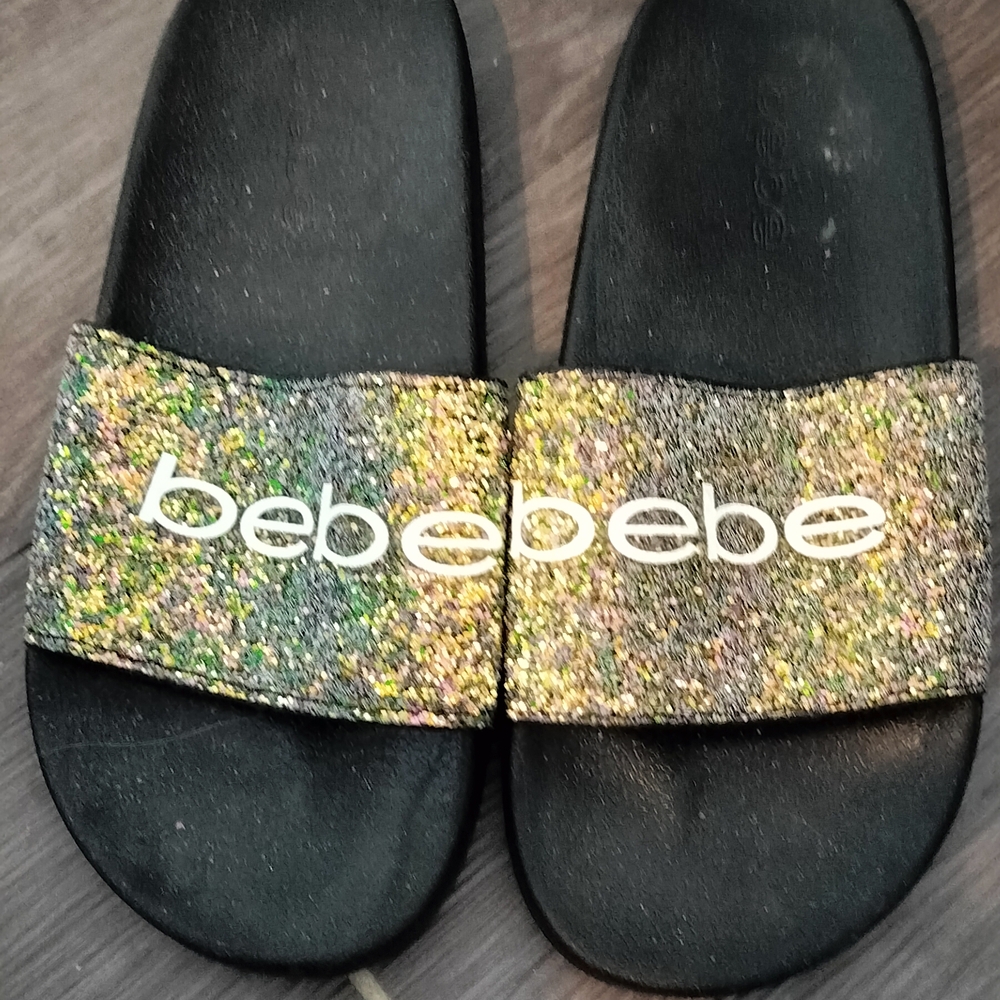 Bebe Sparkling Glitter Slides